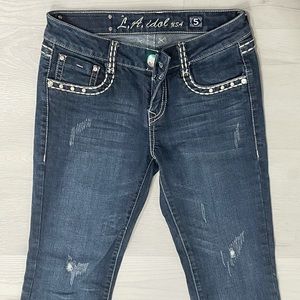 low rise y2k semi flare jeans